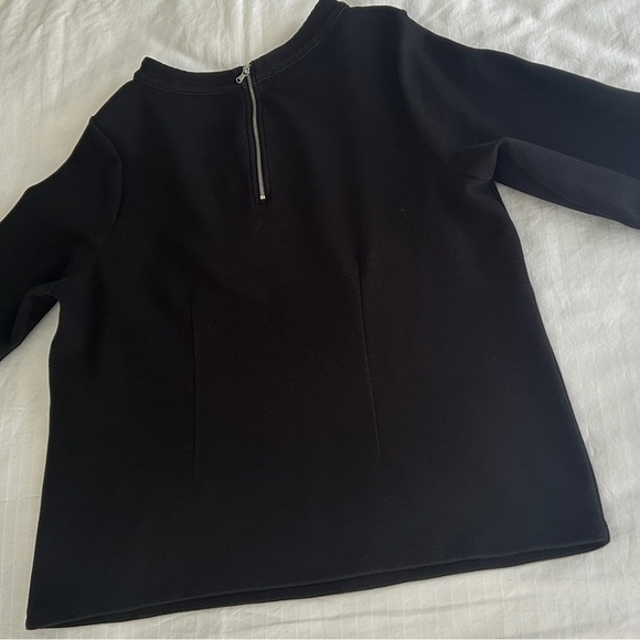 Talbots Top Black Ottoman Knit Funnel Neck Three Quarter Sleeve size 2X Petite - Picture 9 of 16